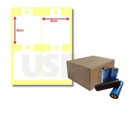 Kit Etiquetas Papel Cartão 40mm x 60mm e Ribbon de Cera com 450 Metros